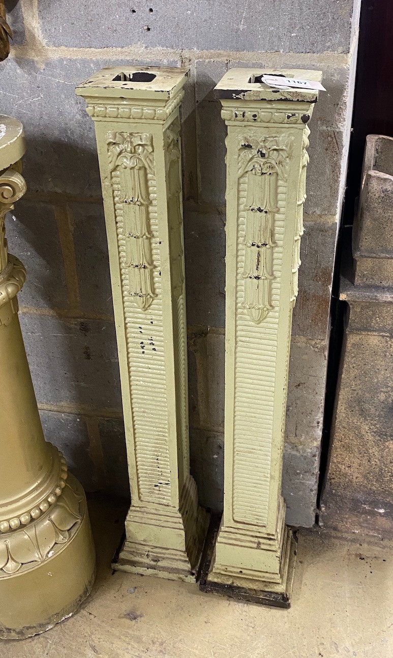 A pair of cast iron columns, height 90cm